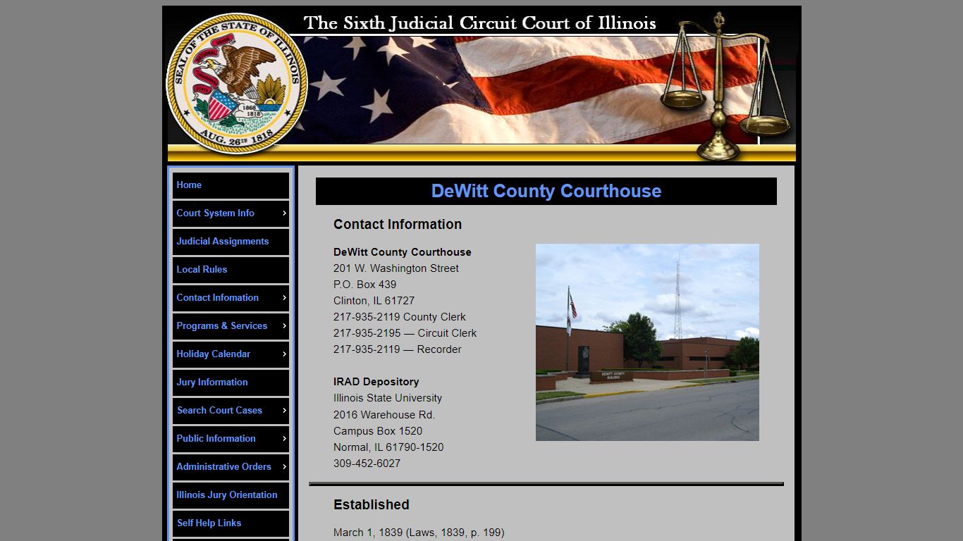 DeWitt County Courthouse - Sixth Circuit Court